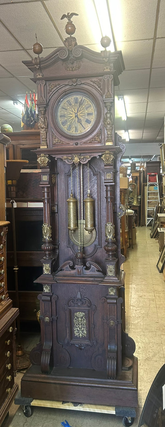 AUSTRIAN FANCY FLOOR CLOCK WITH ORMOLU MOUNTS