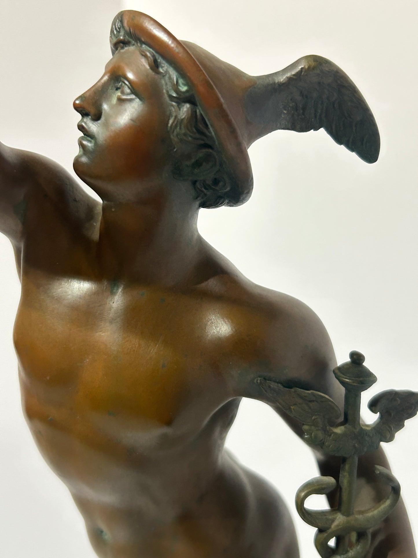 ANTIQUE BRONZE STATUE OF HERMES OR MERCURY