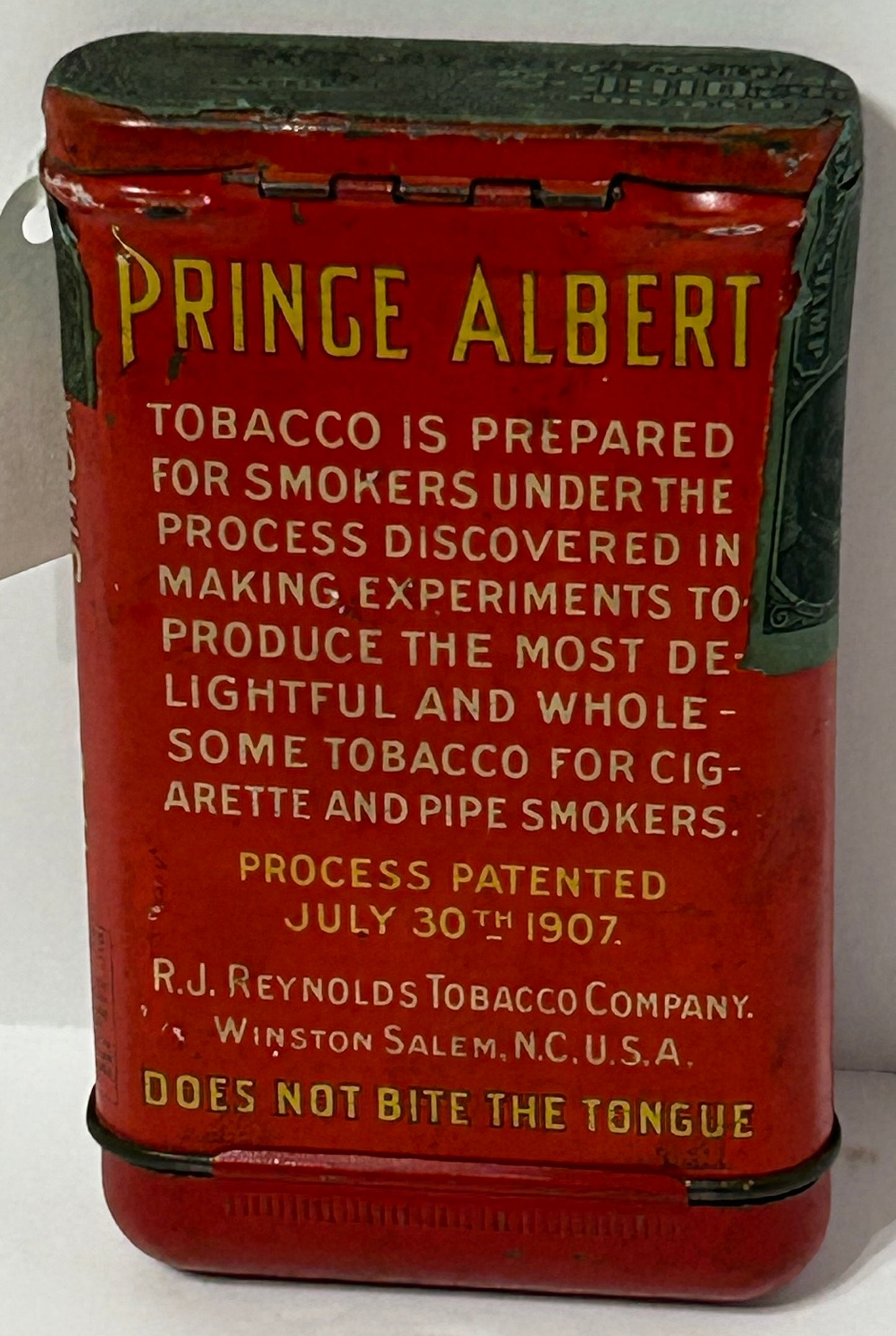 PRINCE ALBERT UNUSUAL TOBACCO POCKET TIN WITH MATCH HOLDER BOTTOM