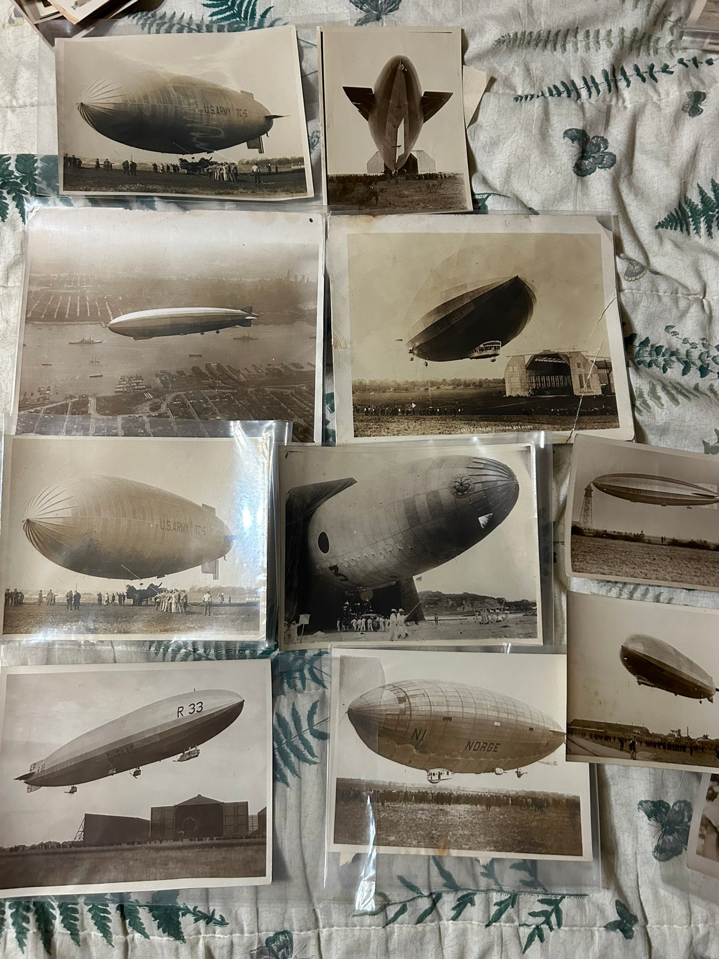 Antique photographs of early airplane aviation