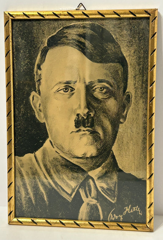 HITLER PORTRAIT PRINT WITH PRINTED SIGNATURE