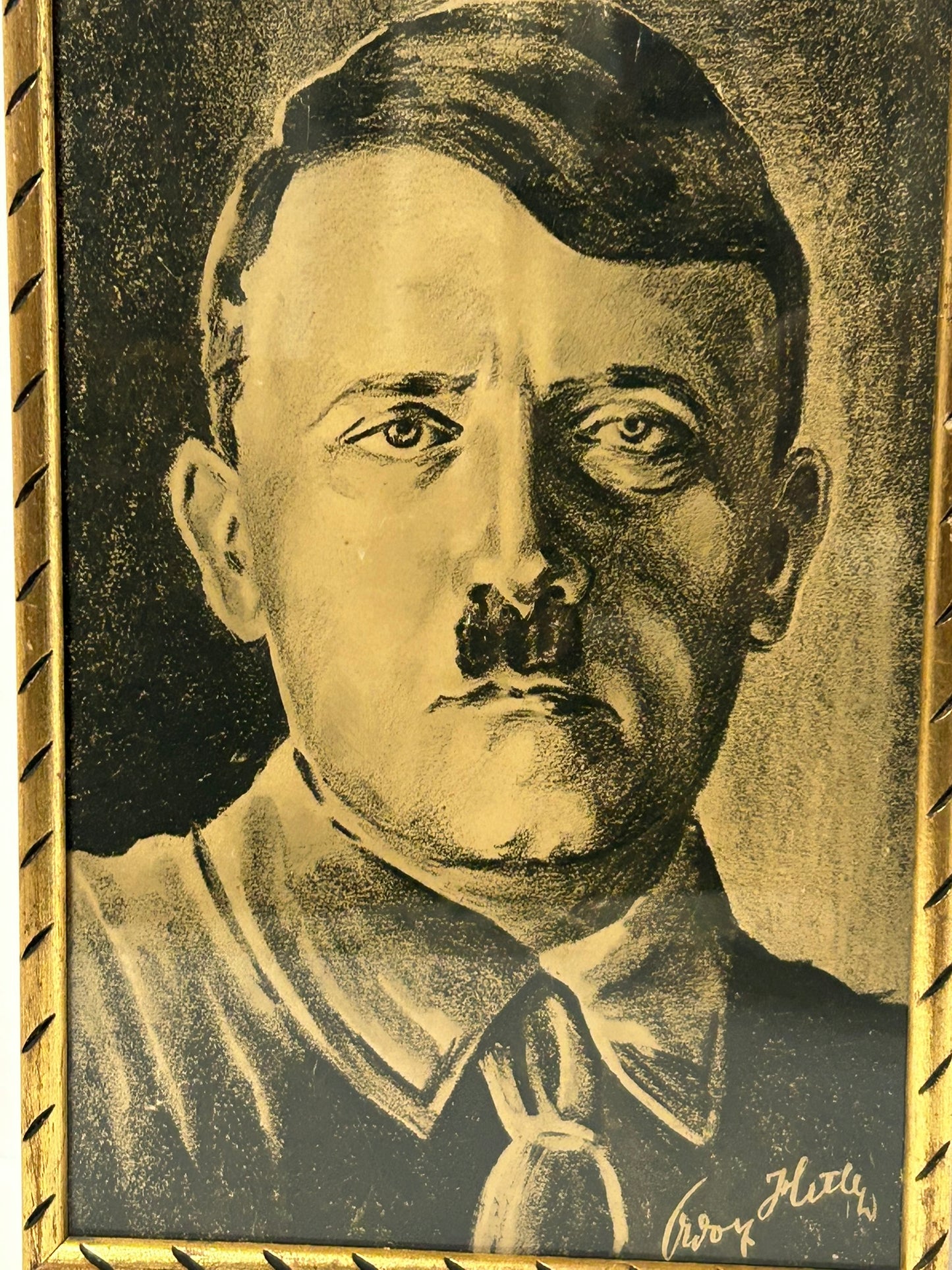 HITLER PORTRAIT PRINT WITH PRINTED SIGNATURE