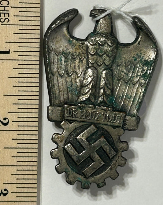 WWII GERMAN DR. FRITZ TODT PRIZE MEDAL
