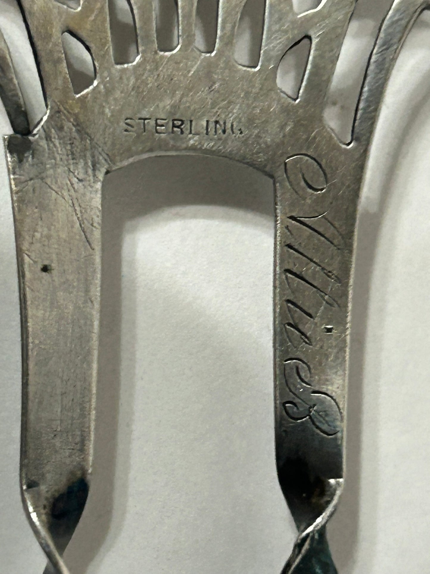 STERLING ANTIQUE FANCY HAIR COMB