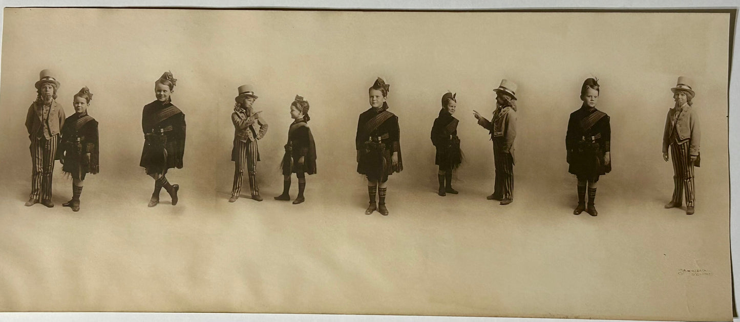 PHOTOGRAPHIC PRINT BY SCHWEIG OF ST. LOUIS OF CHILDREN DRESSED AS UNCLE SAM & IN SCOTTISH OUTFIT