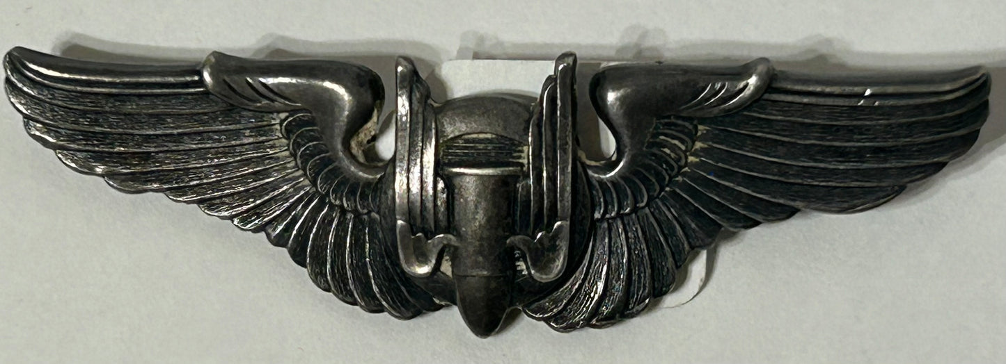 WWII AERIAL GUNNER STERLING SILVER WINGS