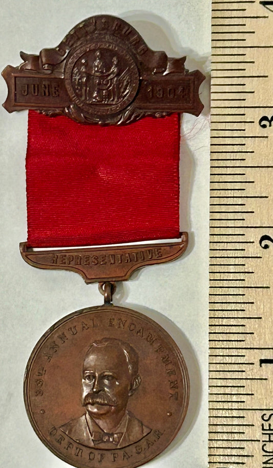 CIVIL WAR PENNSYLVANIA VETERAN 1904 BADGE