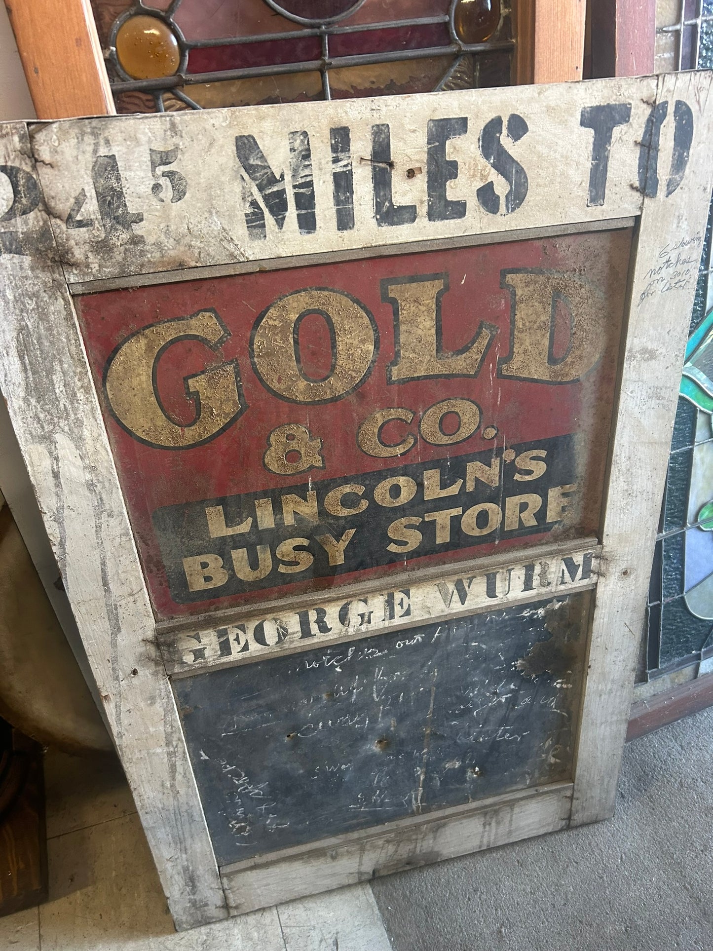 GOLDS OF LINCOLN NEBRASKA ANTIQUE WOOD ADVERTISING SIGN