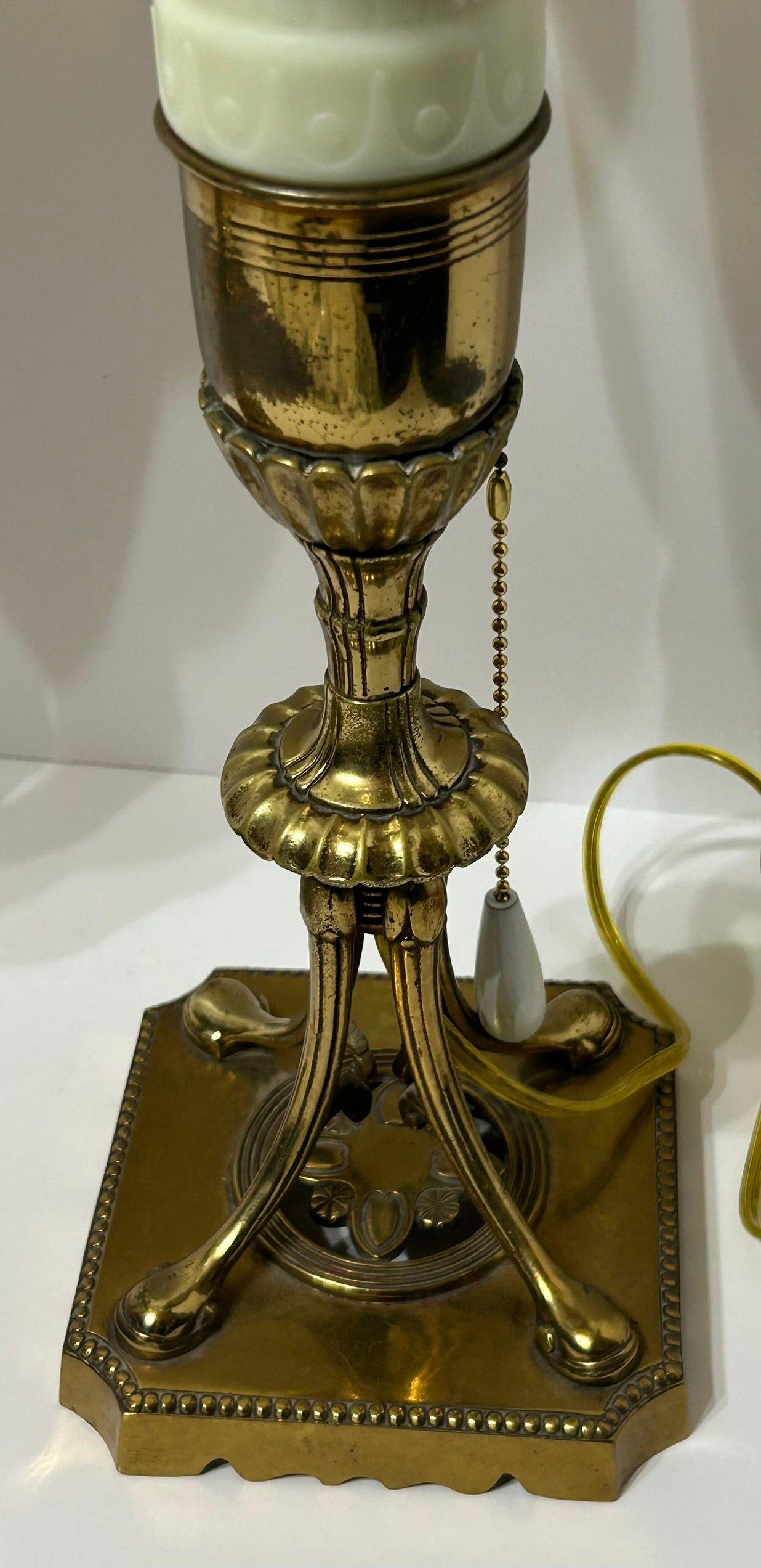 DECO STYLE PAIR OF LAMPS WITH CONSOLIDATED PHOENIX STYLE SHADES