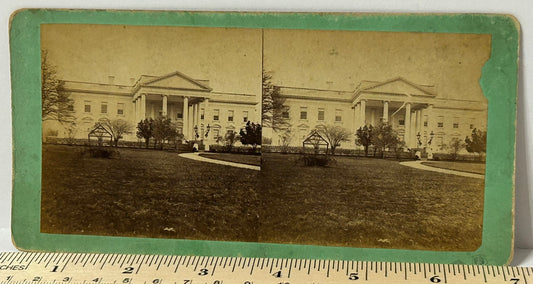 STEREOVIEW EARLY CARD OF WHITE HOUSE