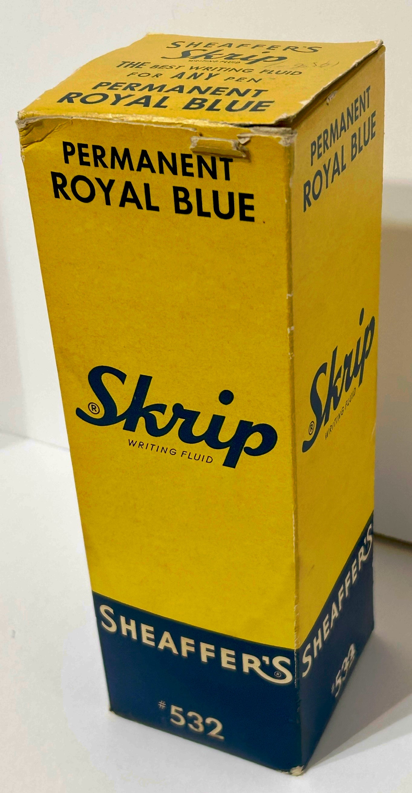 SKRIP BLUE PERMANENT 32 OZ. INK FULL BOTTLE IN ORIGINAL BOX