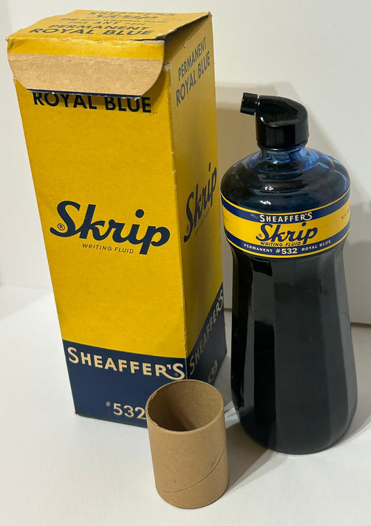 SKRIP BLUE PERMANENT 32 OZ. INK FULL BOTTLE IN ORIGINAL BOX