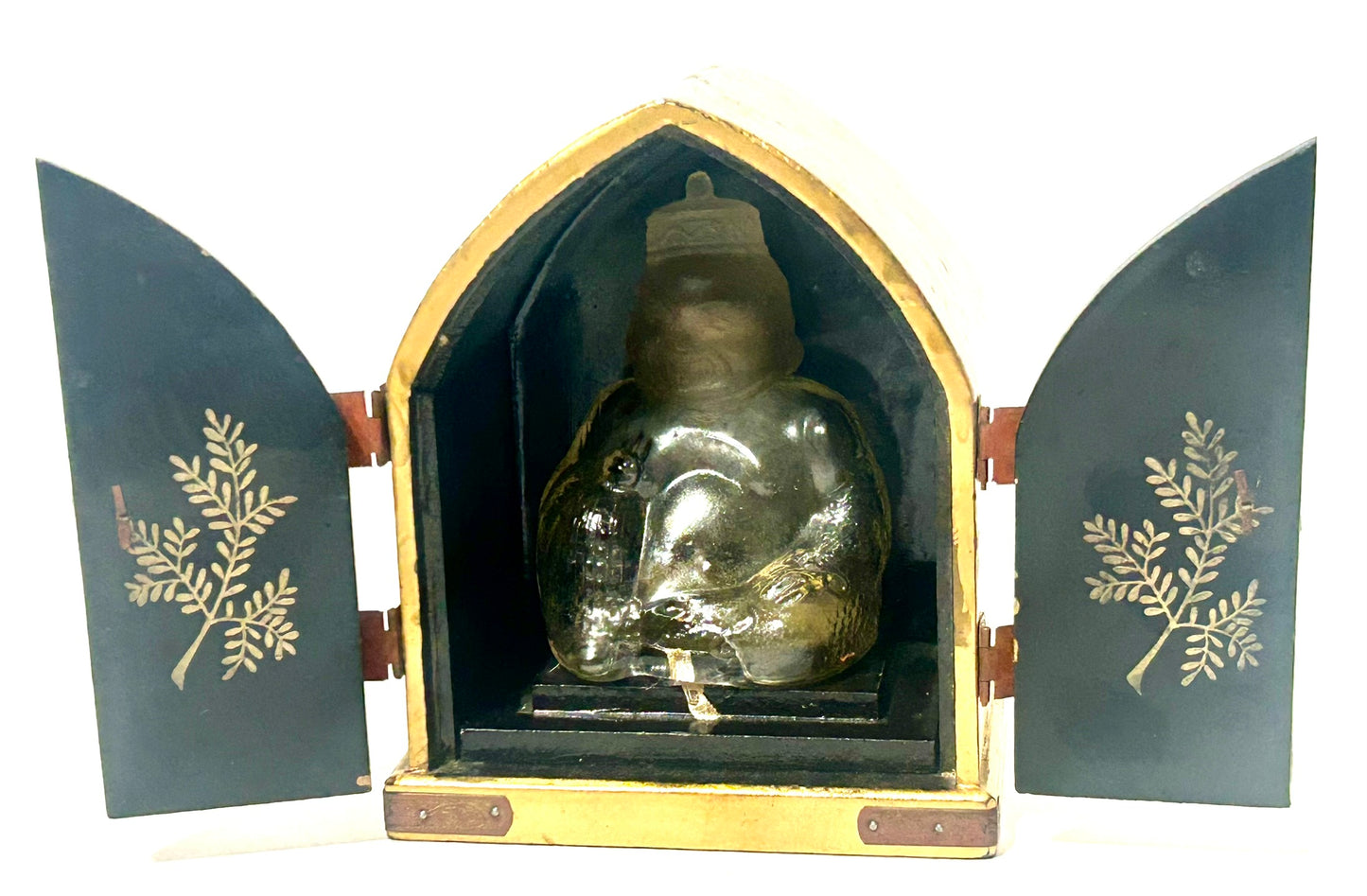 VANTINES BUDDAH FIGURAL GLASS PERFUME IN CASE