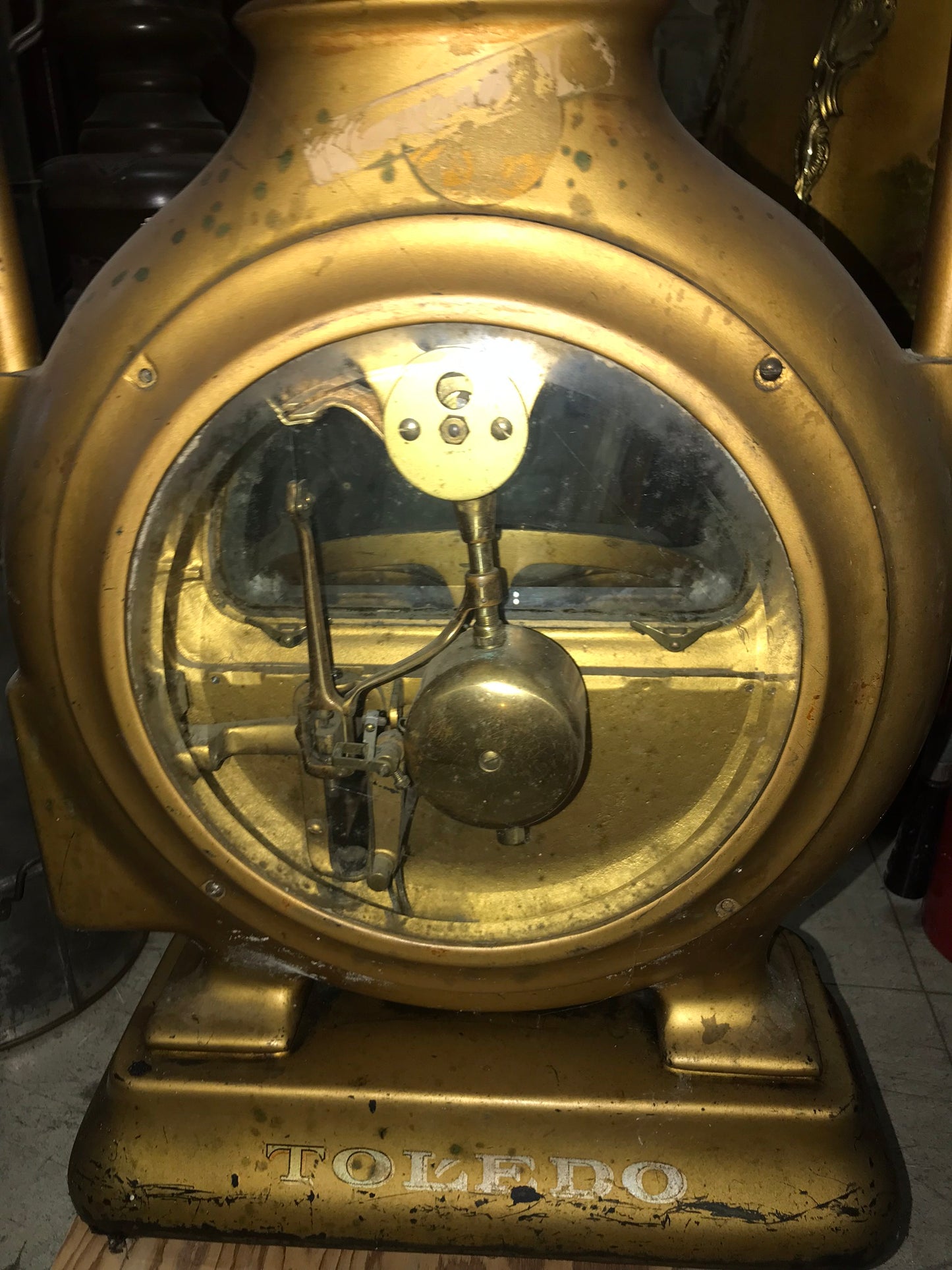 ANTIQUE LARGE TOLEDO COUNTER TOP STORE SCALE IN GOOD ORIGINAL CONDITION AND CHEAP