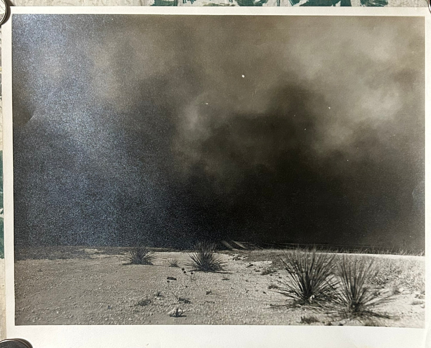 ARTHUR ROTHSTEIN 8" x 10" PHOTOGRAPH OF "HEAVY BLACK CLOUDS OF DUST RISING OVER THE TEXAS PANHANDLE"
