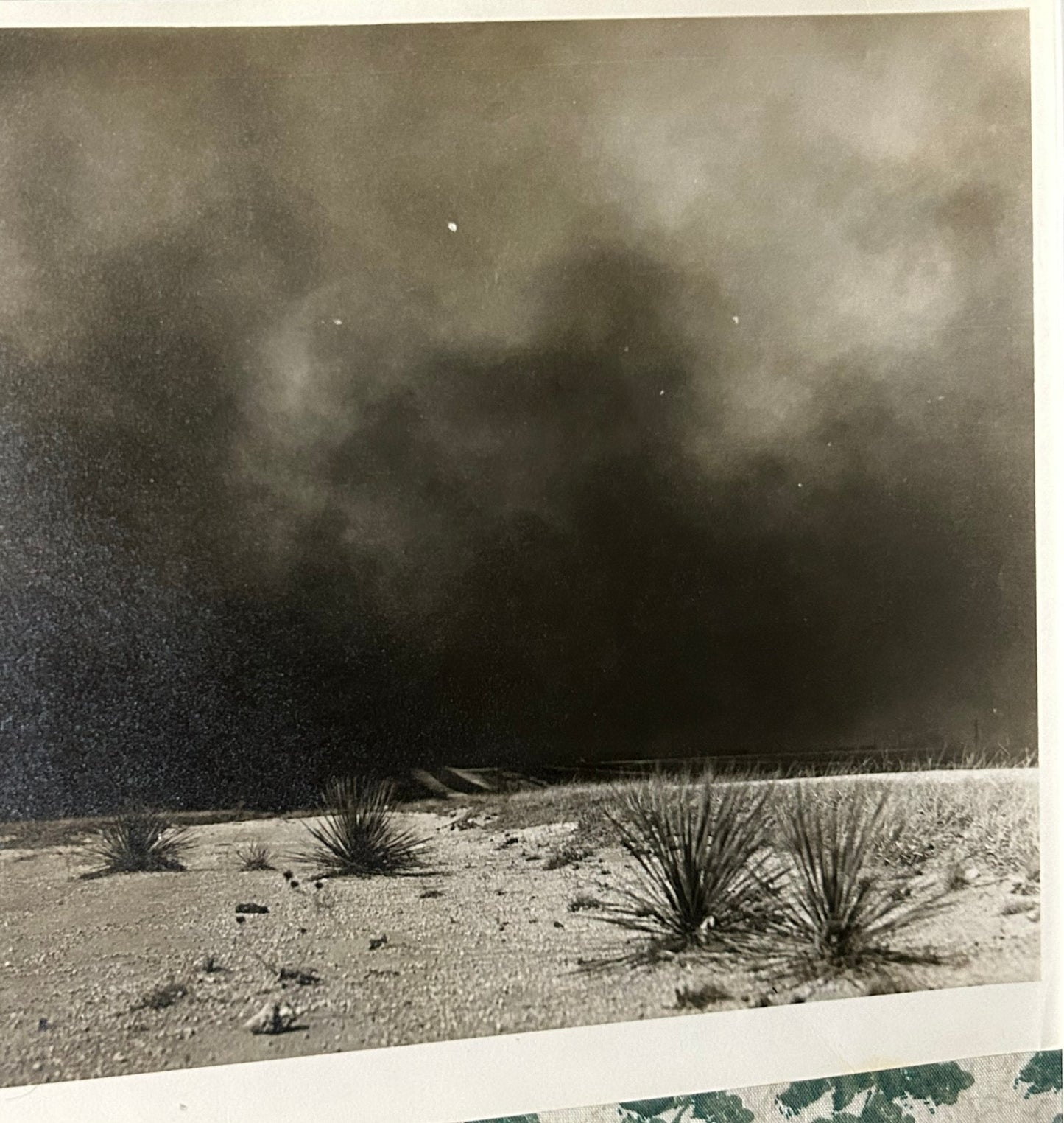 ARTHUR ROTHSTEIN 8" x 10" PHOTOGRAPH OF "HEAVY BLACK CLOUDS OF DUST RISING OVER THE TEXAS PANHANDLE"