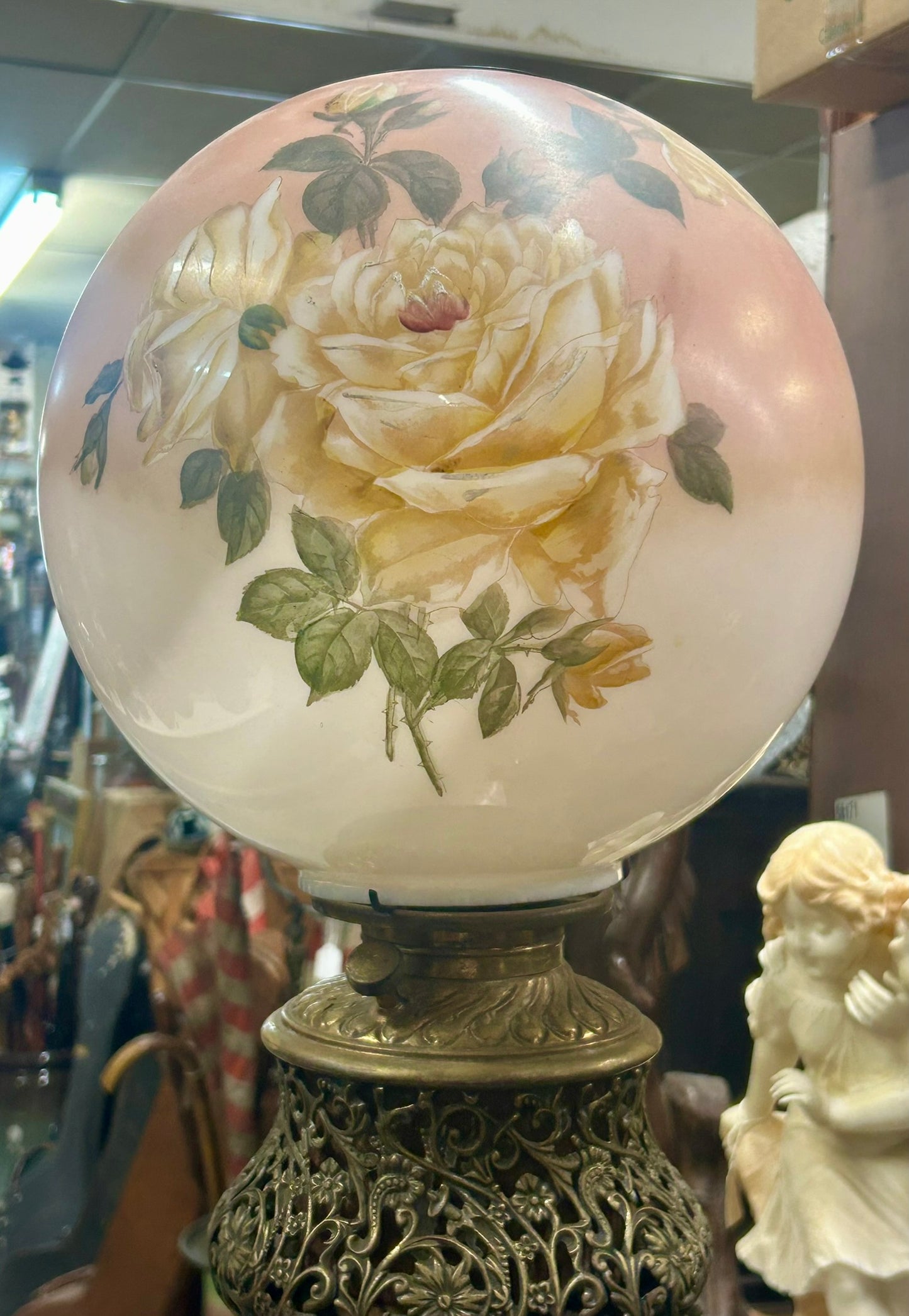 ANTIQUE KEROSENE FLOOR LAMP