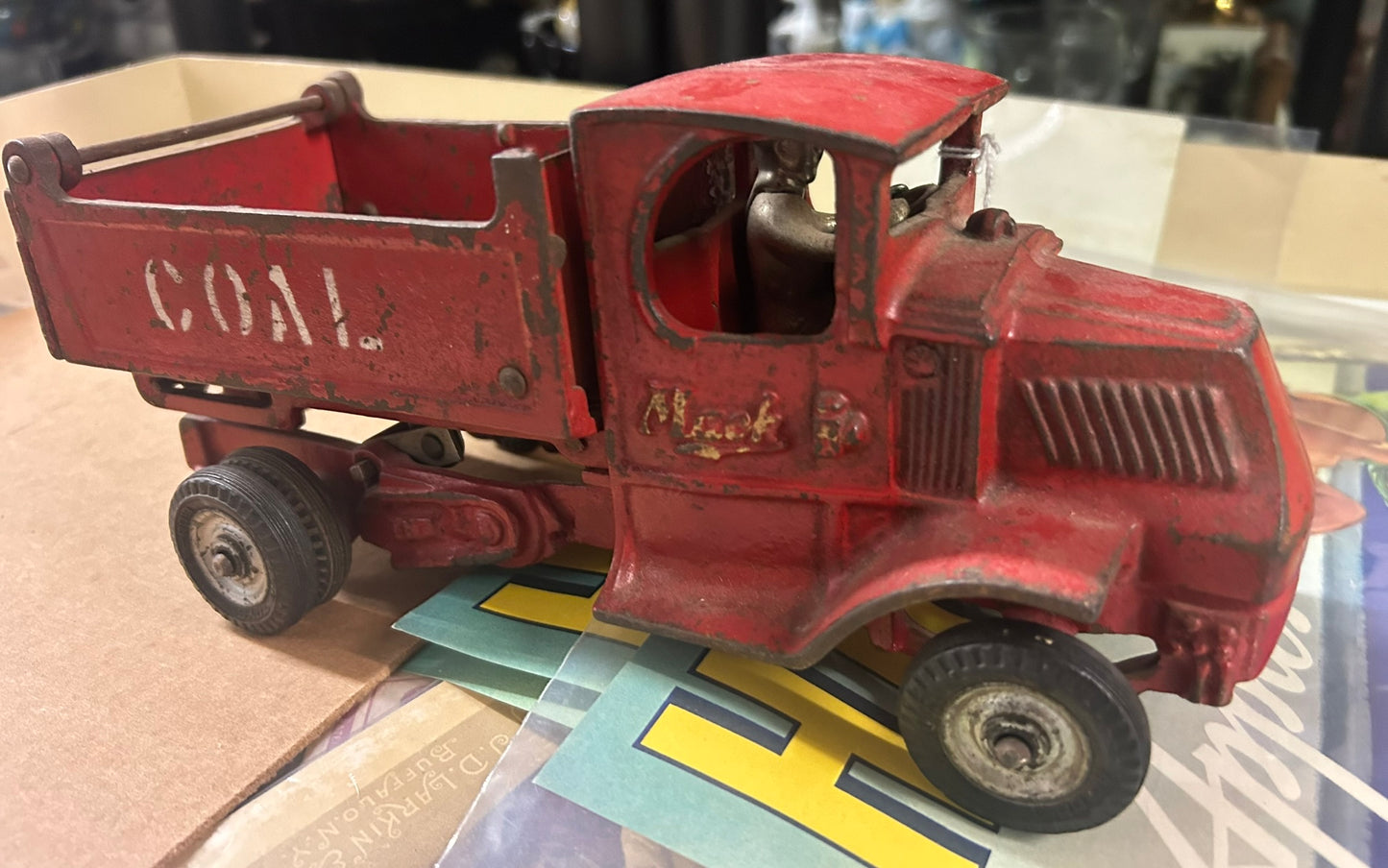 ANTIQUE TOY ARCADE MACK COAL DUMP TRUCK