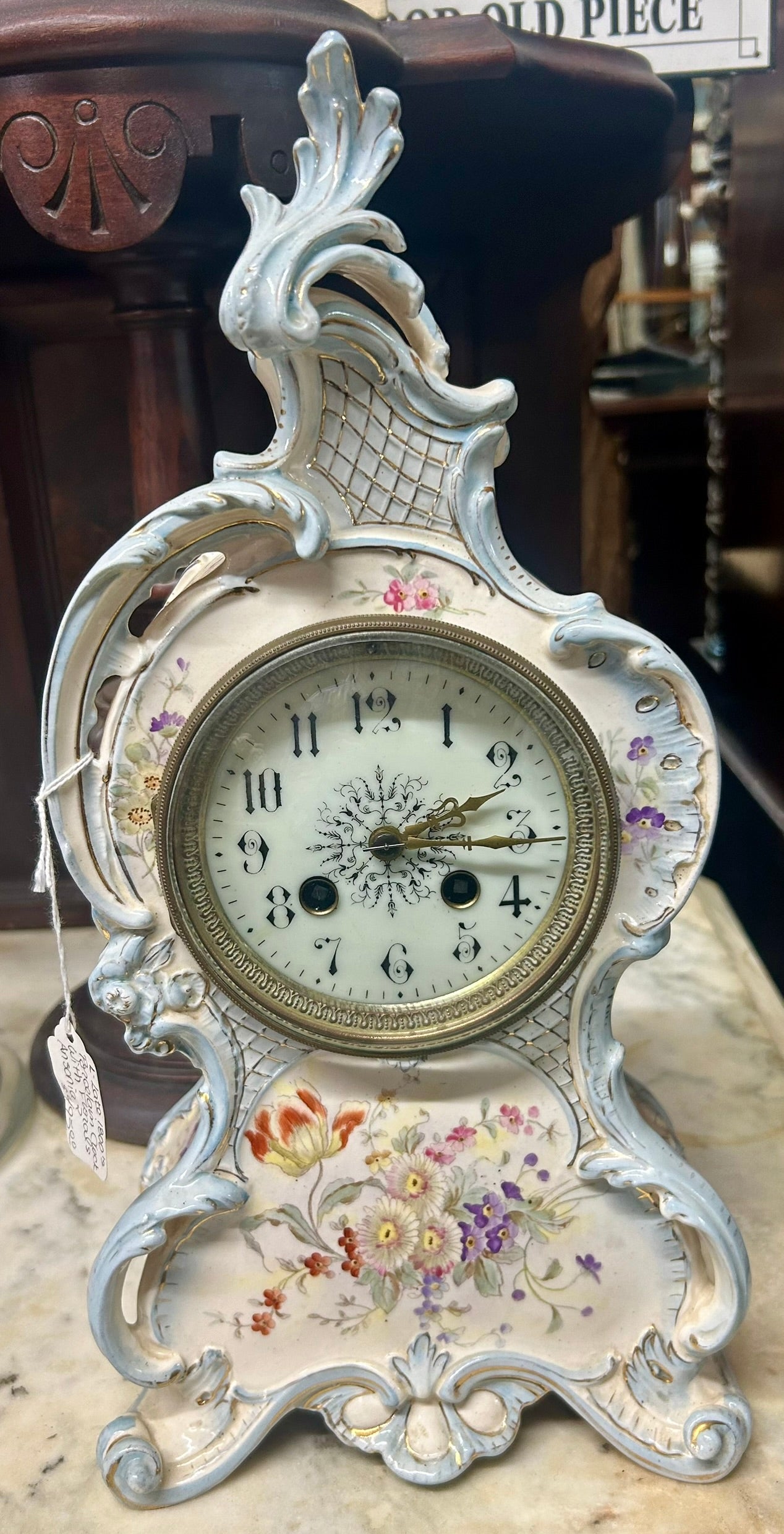 PORCELAIN ANSONIA ANTIQUE CLOCK