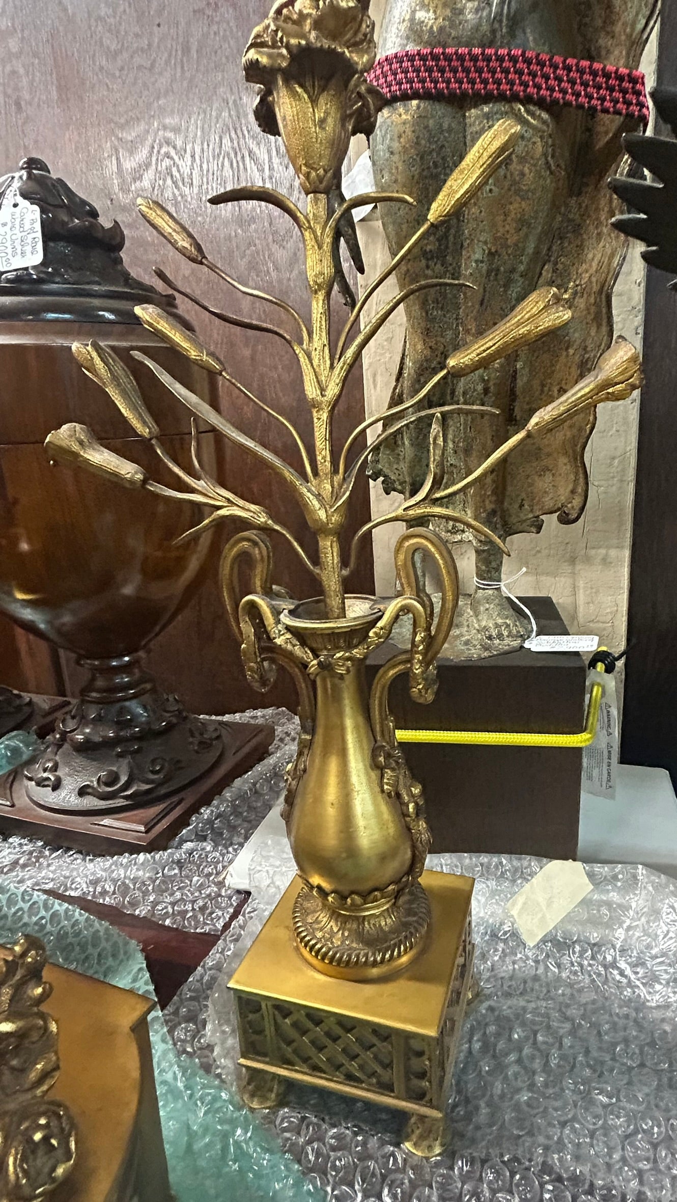 ANTIQUE BRONZE CARTIER THREE PIECE CLOCK SET