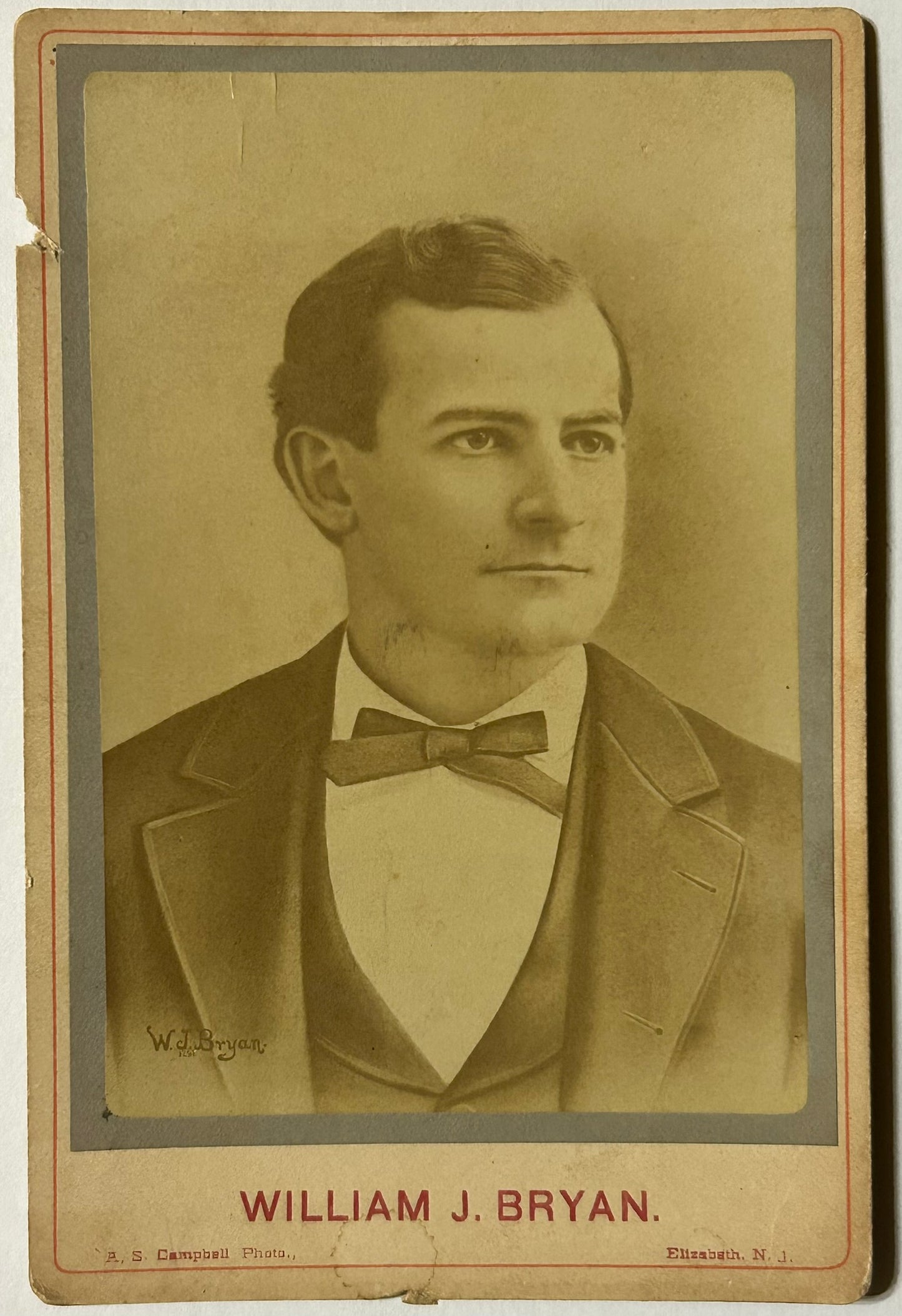 WILLIAM JENNINGS BRYAN ANTIQUE PHOTO
