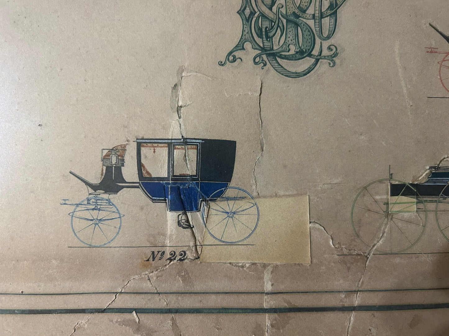 ANTIQUE SIGN FOR HORSE DRAWN CARRIAGES FOR BRADLEY PRAY & CO. NEW YORK 1870
