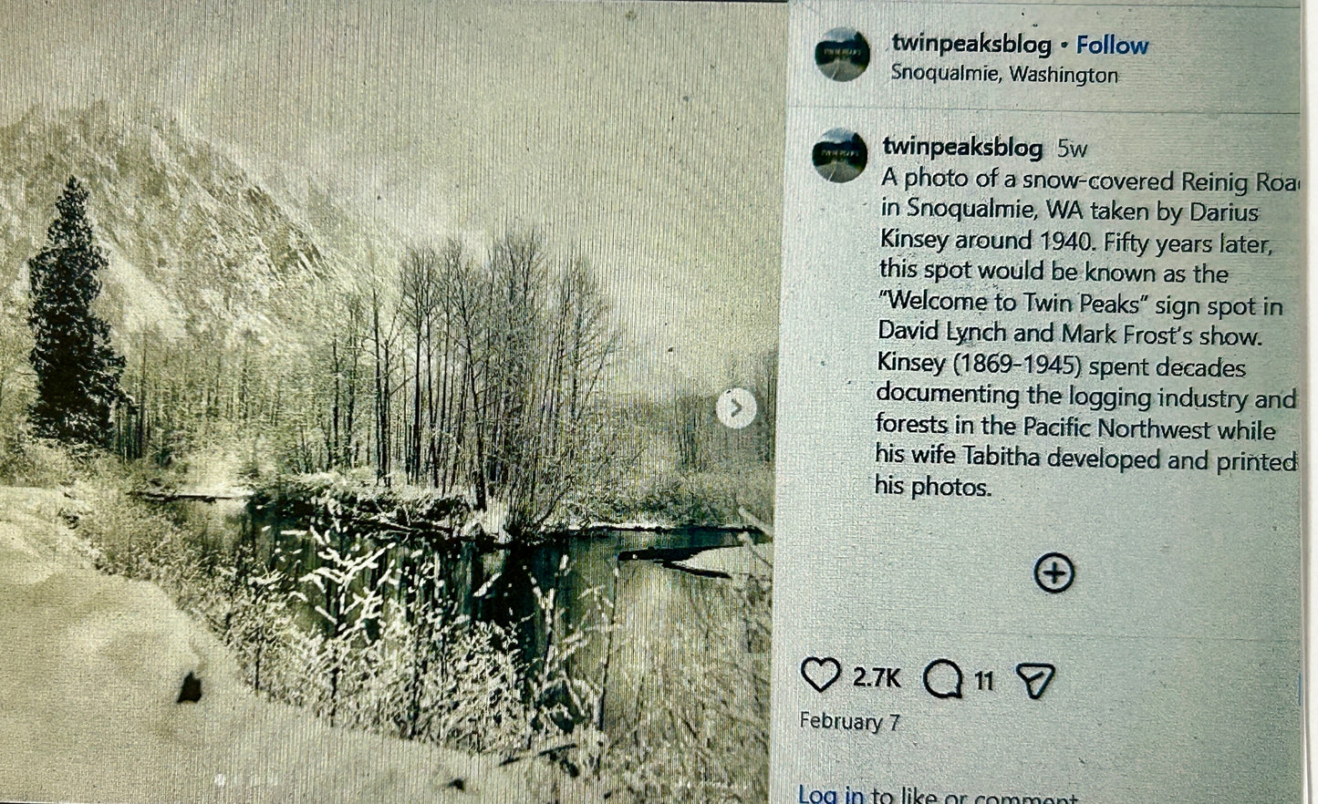 DARIUS KINSEY PHOTO OF REINIG ROAD IN SNOQUALMIE, WASHINGTON