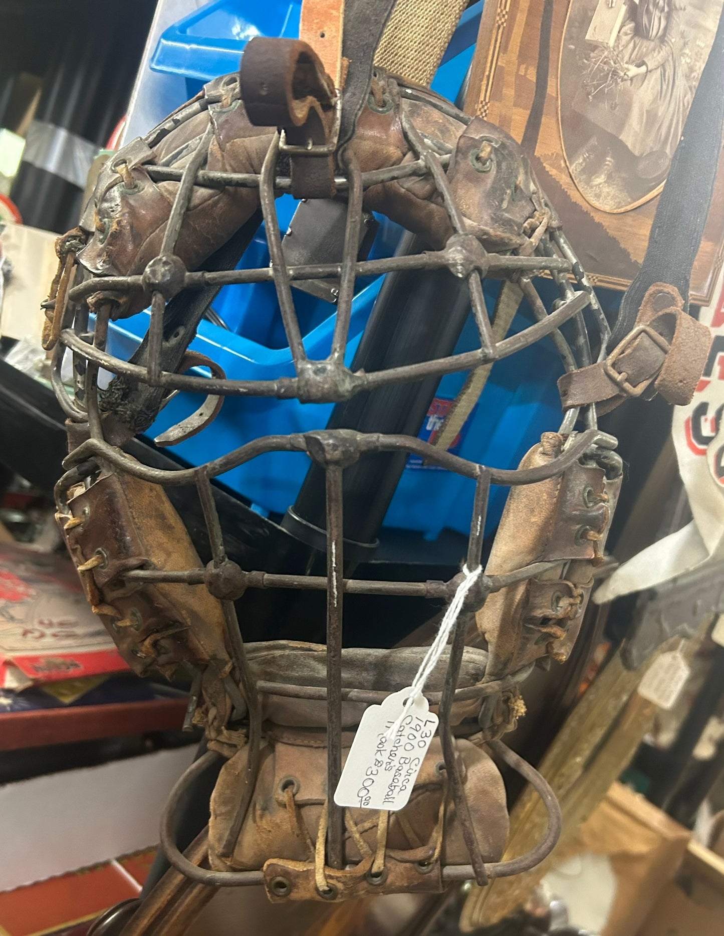 EARLY CAST IRON CIRCA 1900 BASEBALL CATCHER's MASK