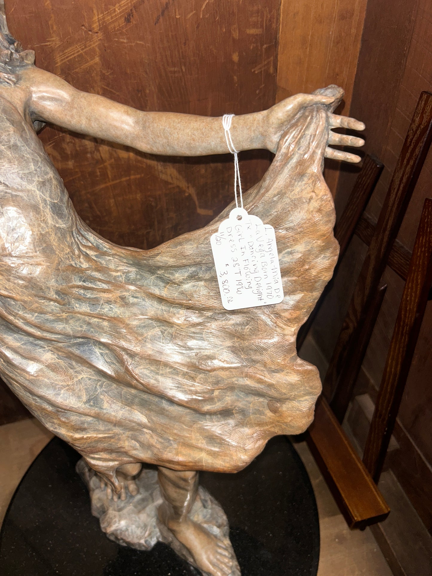 ANGELA MIA DE LA VEGA BRONZE SCULPTURE "PIVOTAL MOMENT" YOUNG GIRL