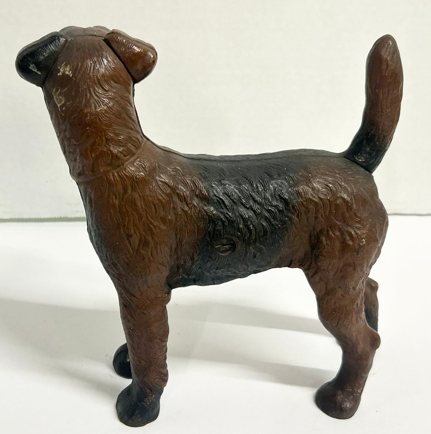 CAST IRON ANTIQUE DOORSTOP OF FOX TERRIER BY HUBLEY