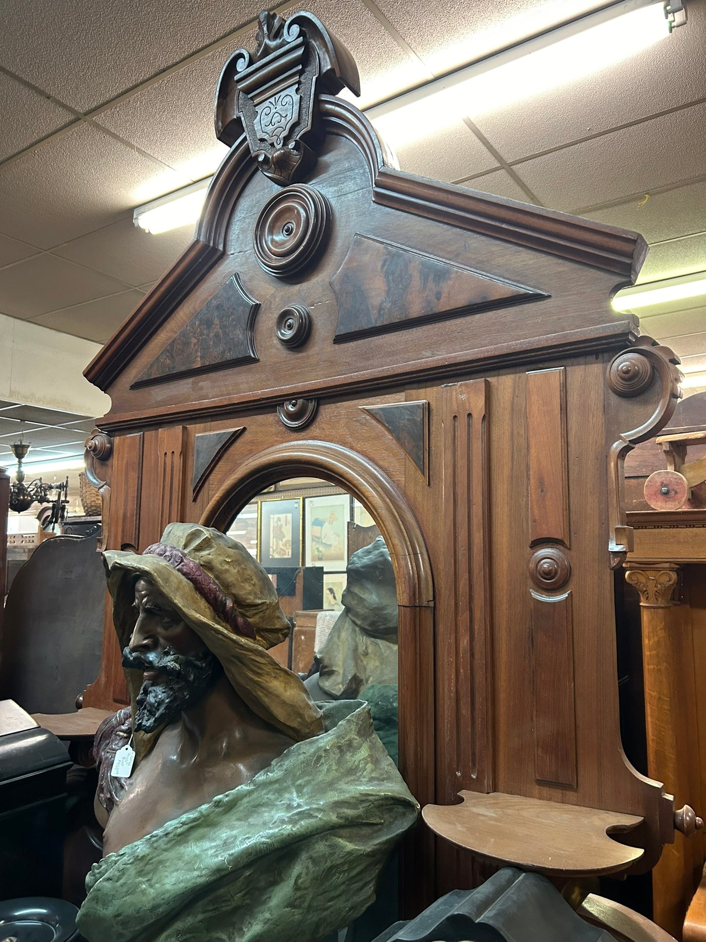 LARGE MARBLE TOP VICTORIAN SIDEBOARD