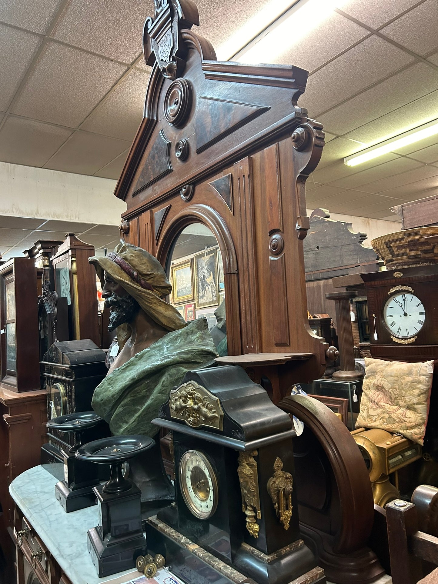 LARGE MARBLE TOP VICTORIAN SIDEBOARD