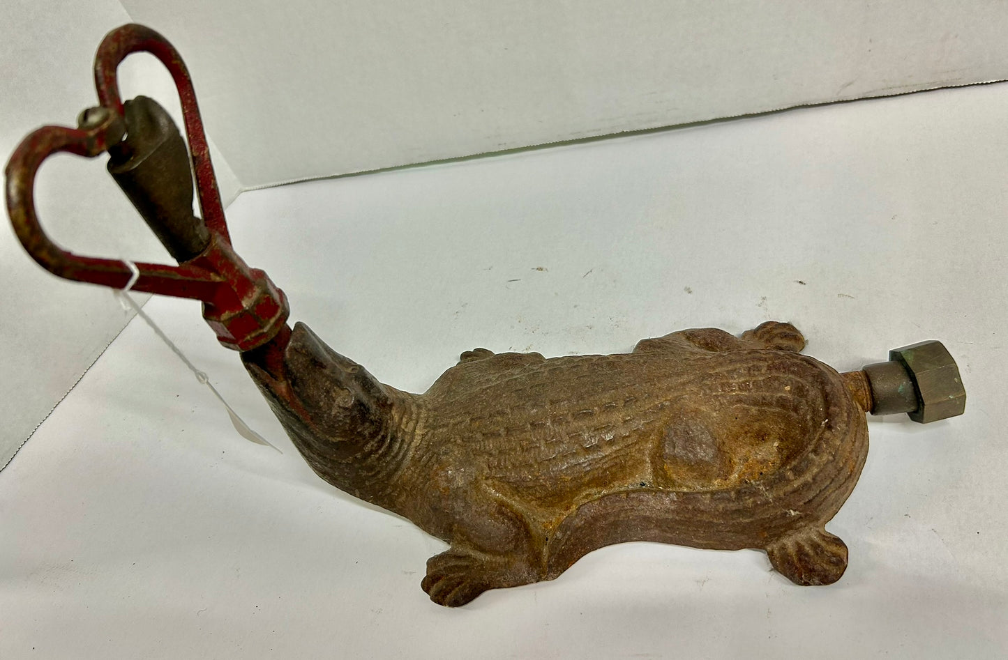 CAST IRON FIGURAL ALLIGATOR LAWN SPRINKLER