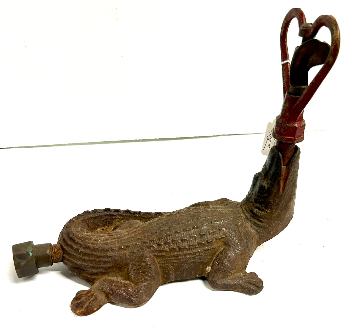 CAST IRON FIGURAL ALLIGATOR LAWN SPRINKLER