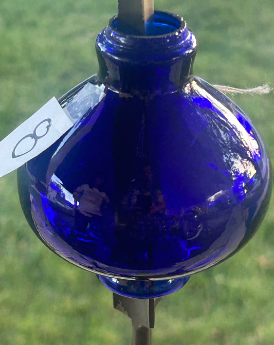 LIGHTNING ROD BALL COBALT GLASS J.F.G.