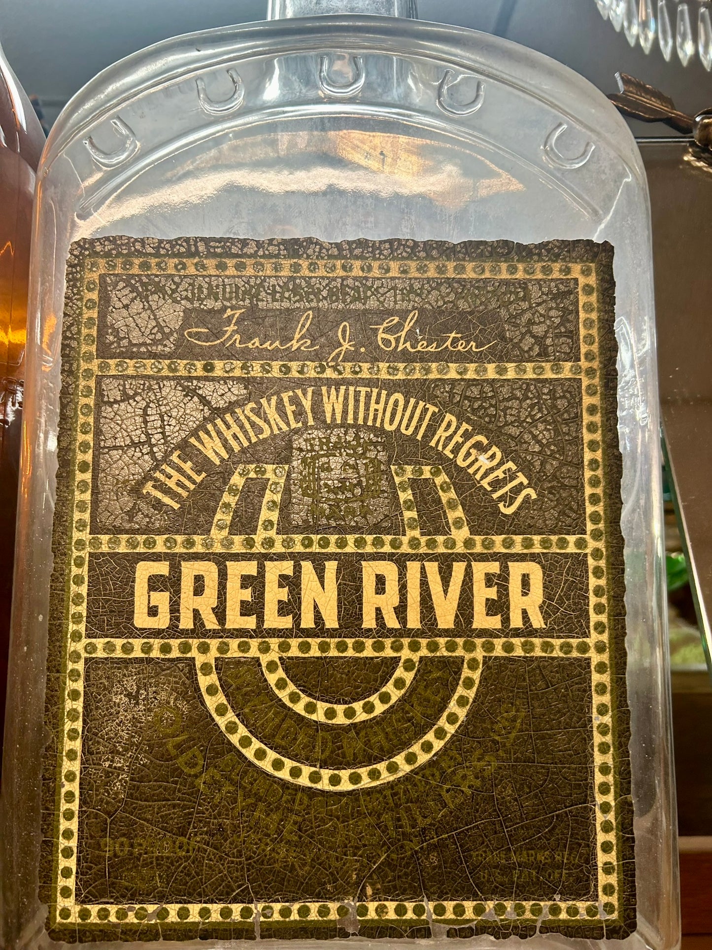GREEN RIVER WHISKEY LARGE ADVERTISING DISPLAY BOTTLE