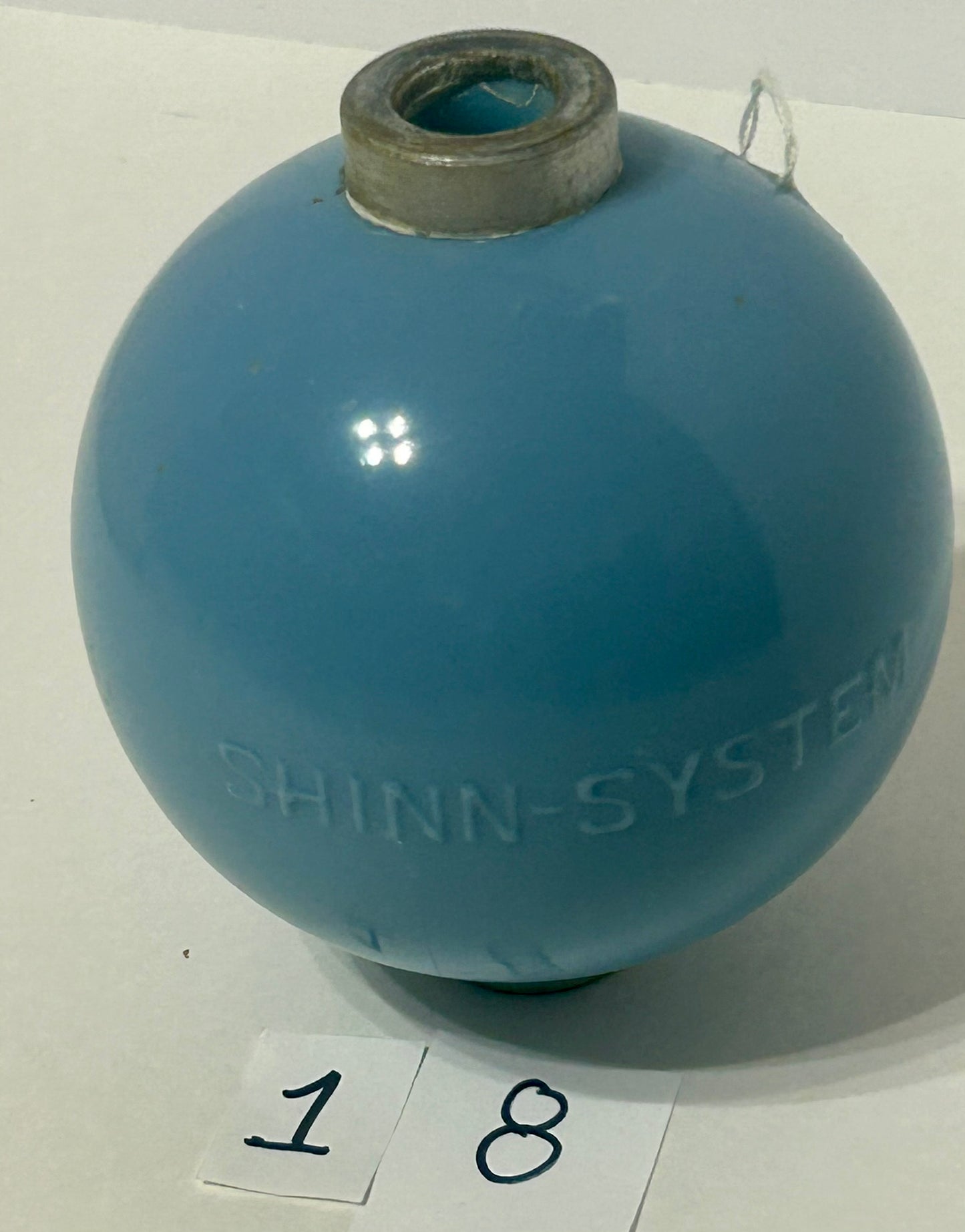 ANTIQUE BLUE MILK GLASS LIGHTNING ROD BALL SHINN SYSTEM