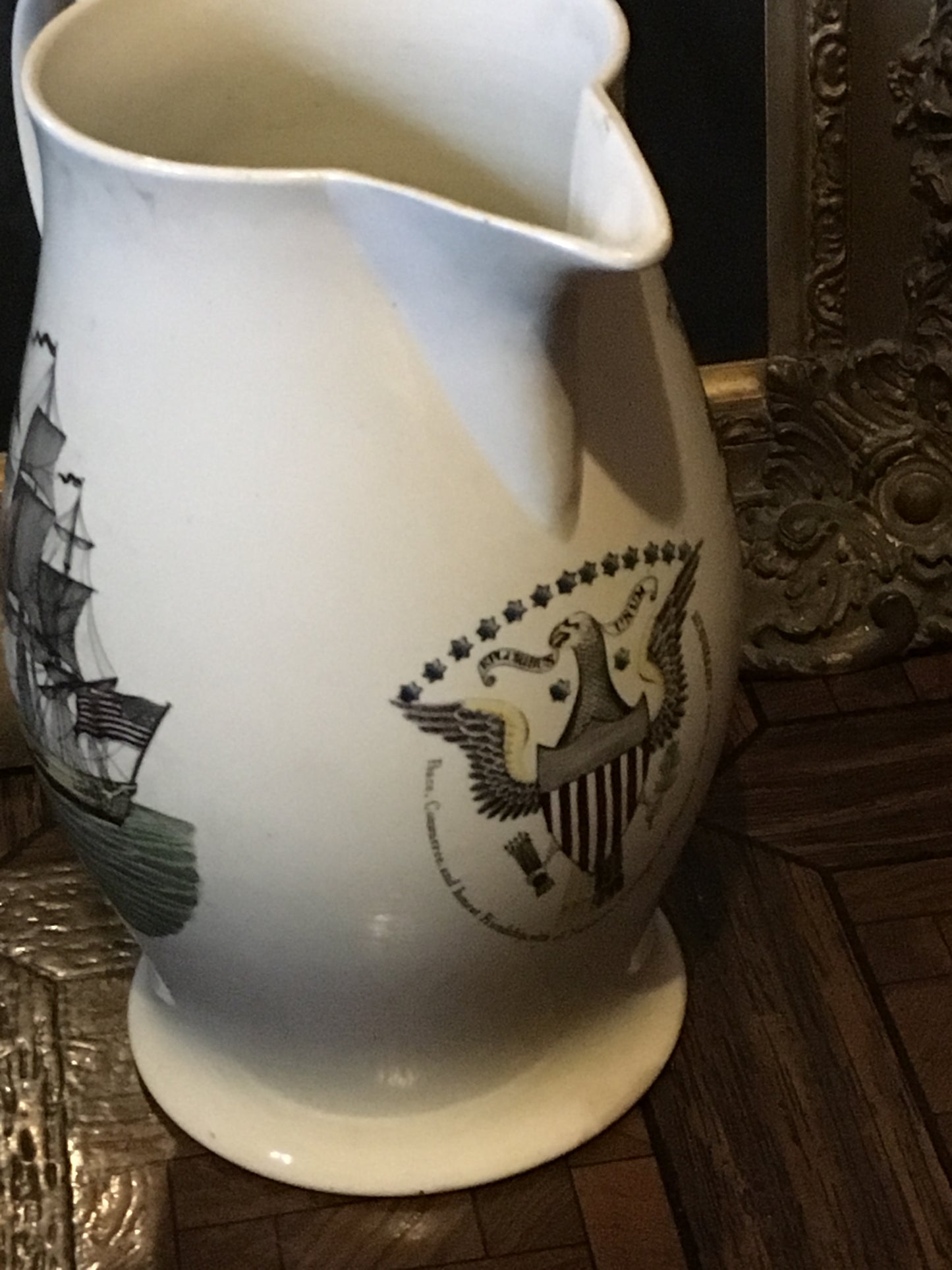 MICAH WILLIAMS ATTRIBUTED ANTIQUE EARLY 1800'S SHIP BUILDER PORTRAIT ALONG WITH HIS LIVERPOOL JUG AND EARLY PILLAR AND SCROLL CLOCK AND HISTORY