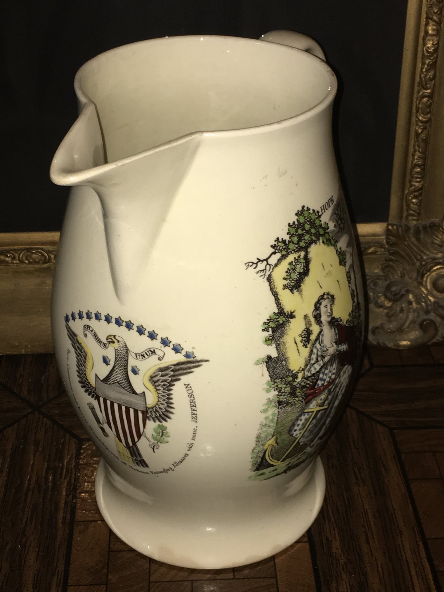 MICAH WILLIAMS ATTRIBUTED ANTIQUE EARLY 1800'S SHIP BUILDER PORTRAIT ALONG WITH HIS LIVERPOOL JUG AND EARLY PILLAR AND SCROLL CLOCK AND HISTORY
