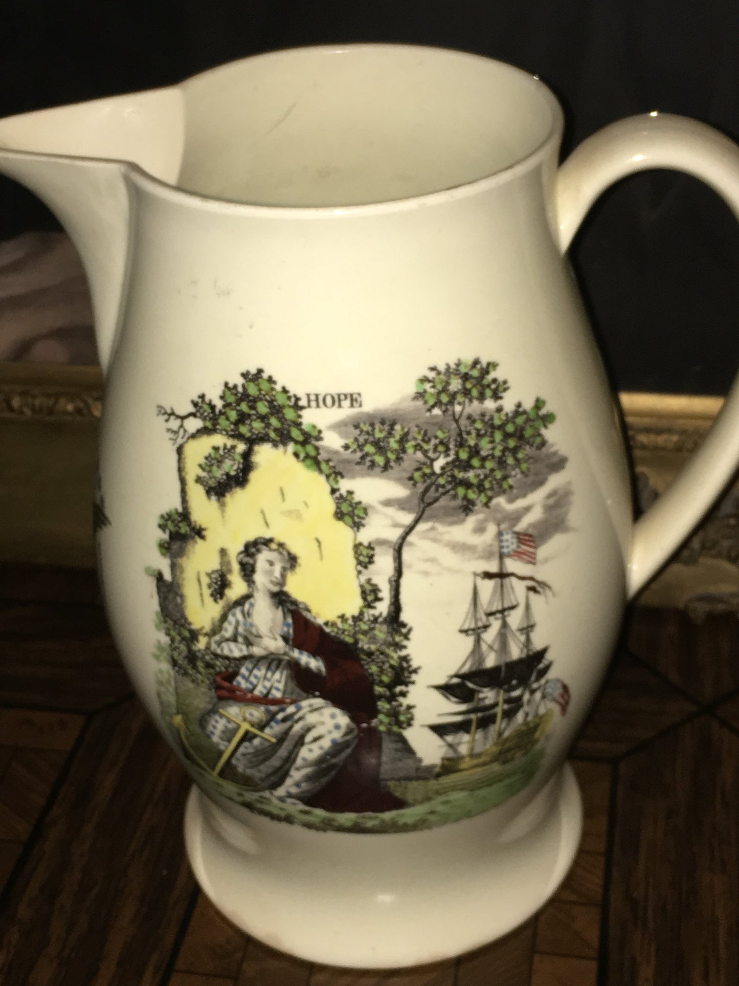 MICAH WILLIAMS ATTRIBUTED ANTIQUE EARLY 1800'S SHIP BUILDER PORTRAIT ALONG WITH HIS LIVERPOOL JUG AND EARLY PILLAR AND SCROLL CLOCK AND HISTORY