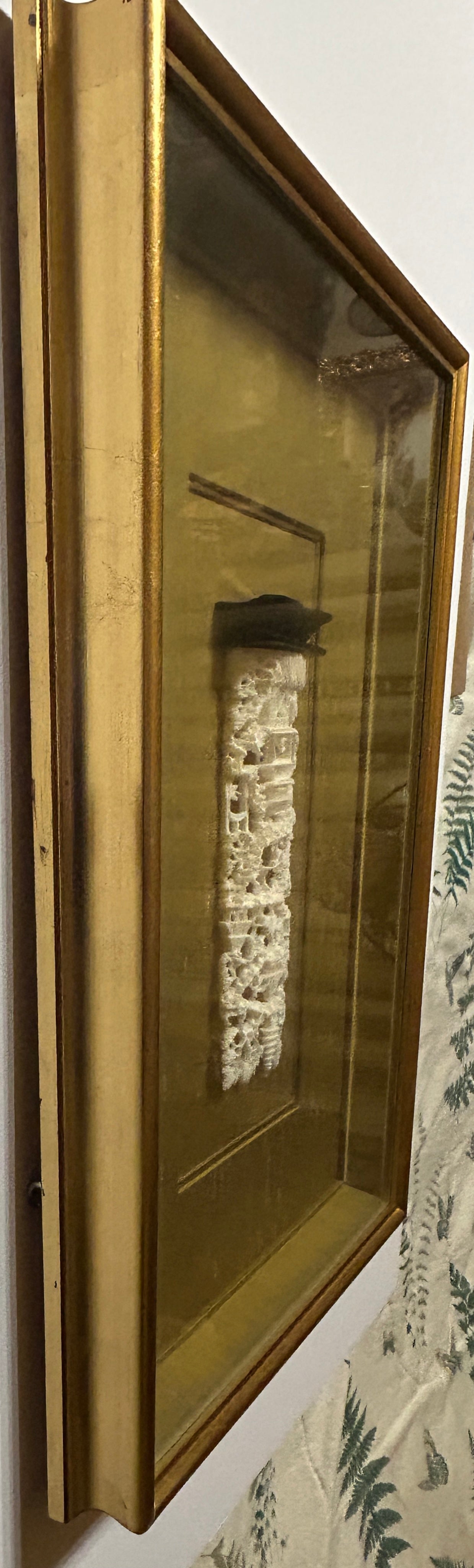 CHINESE FAUX IVORY CARVING OF "MOUNTAIN VILLAGE" 1960'S