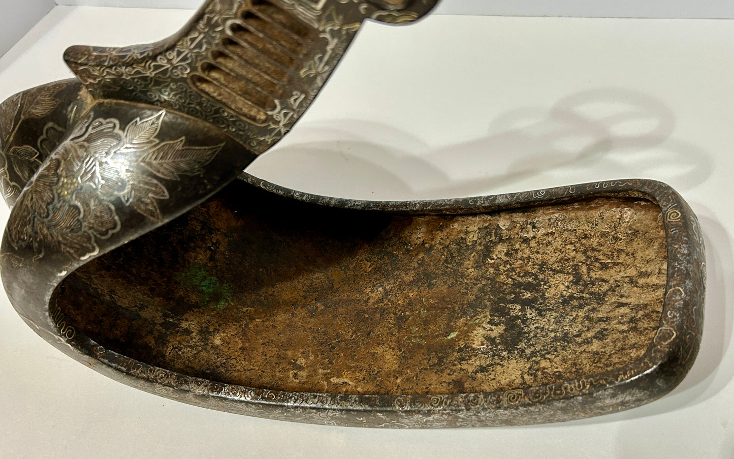 JAPANESE SAMURAI ABUMI FANCY INLAID SIGNED PAIR OF STIRRUPS FROM 1700'S TO 1800'S