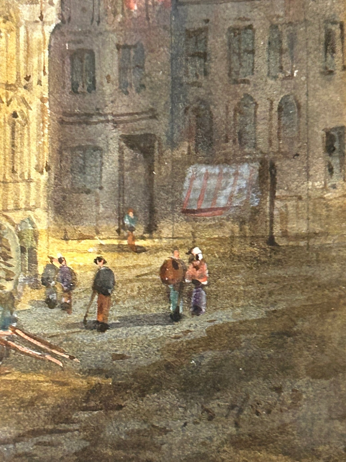 WATERCOLOR PAINTING OF BRUSSELS TOWN HALL CIRCA LATE 1800'S