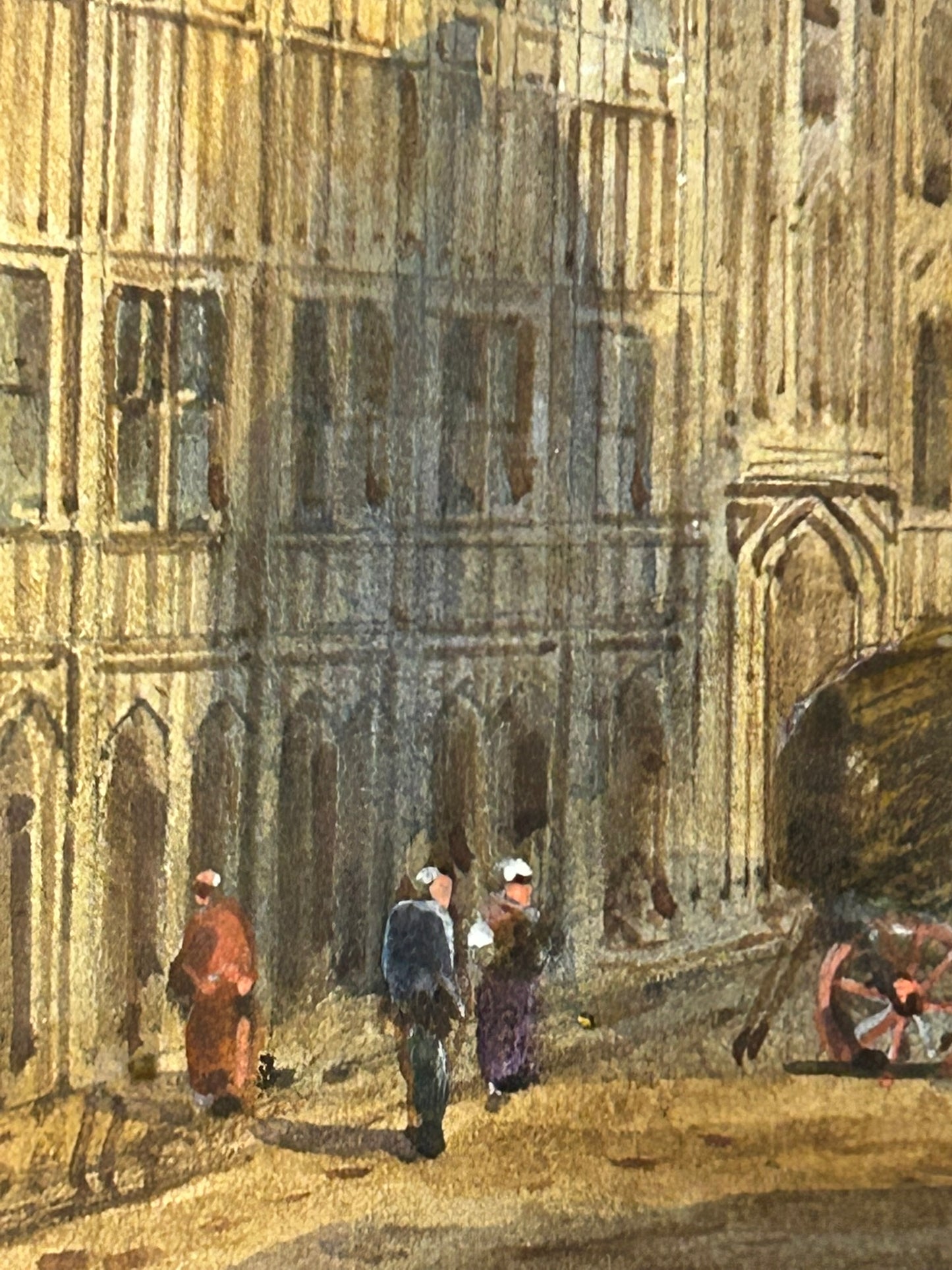 WATERCOLOR PAINTING OF BRUSSELS TOWN HALL CIRCA LATE 1800'S