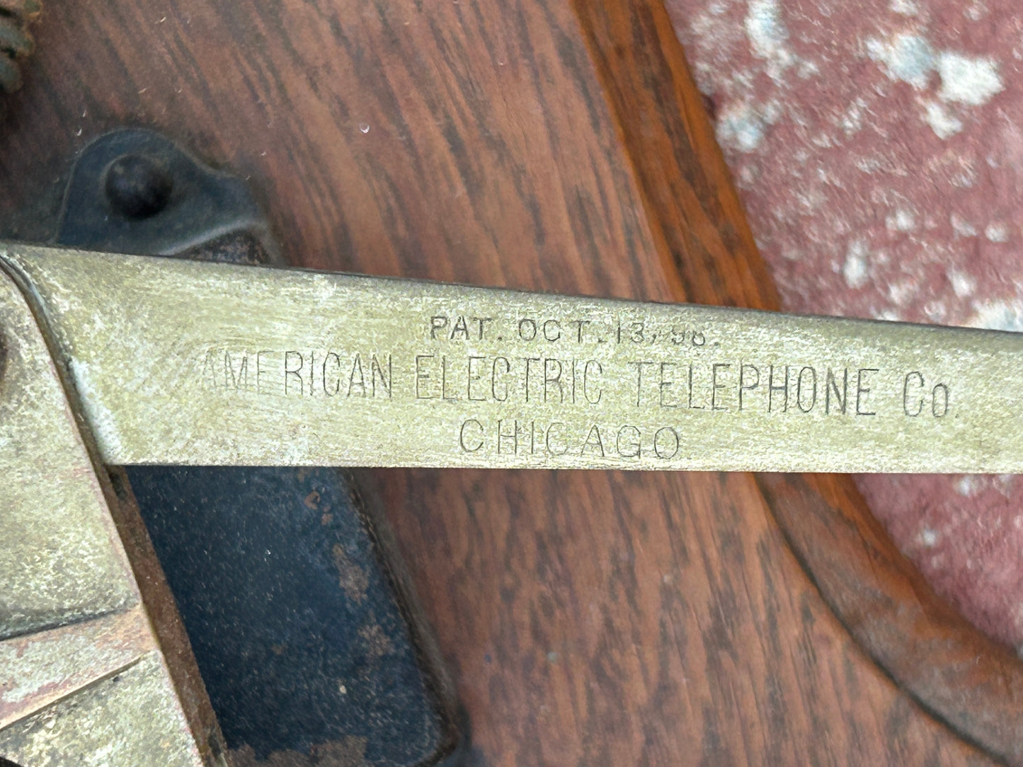 ANTIQUE AMERICAN ELECTRIC TELEPHONE COMPANY OAK WALL PHONE