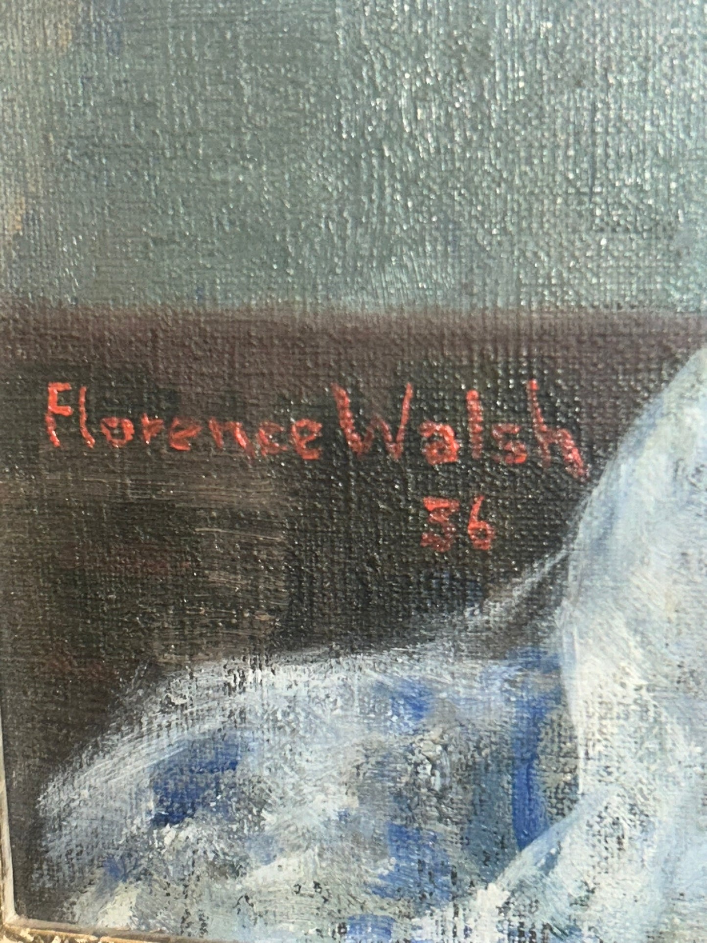 CALIFORNIA ARTIST FLORENCE WALSH OIL PAINTING PORTRAIT OF WOMAN