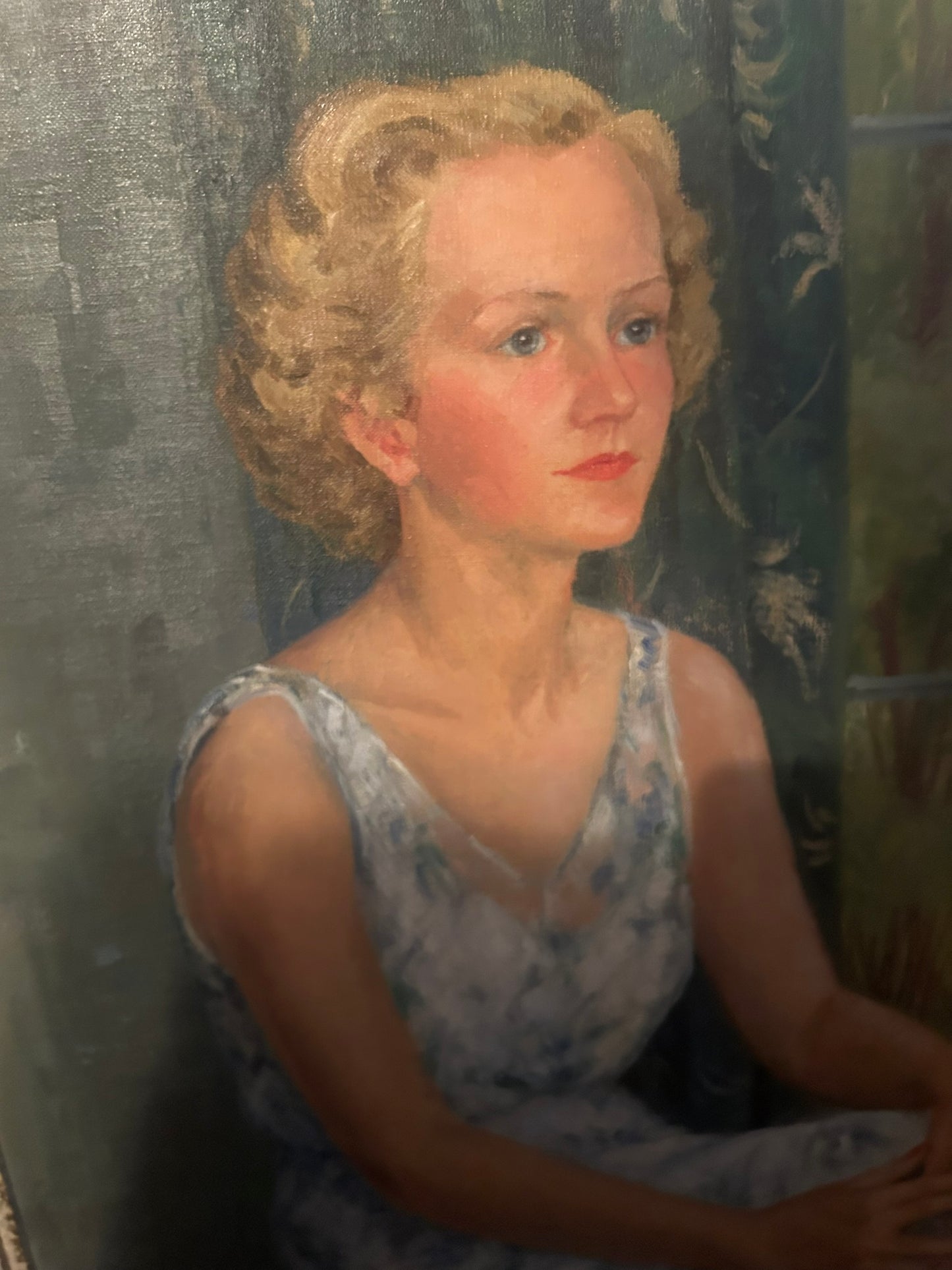 CALIFORNIA ARTIST FLORENCE WALSH OIL PAINTING PORTRAIT OF WOMAN
