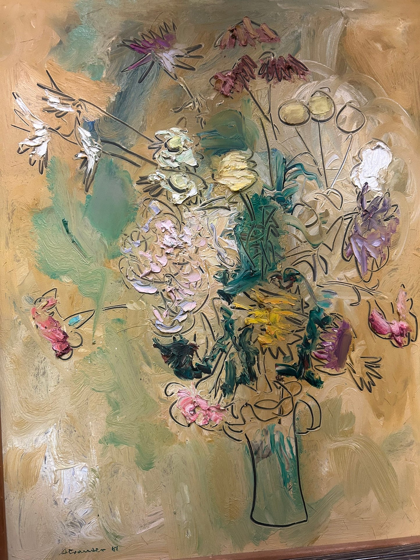 STERLING STRAUSER FLORAL PAINTING 1907-1995 PENNSYLVANIA