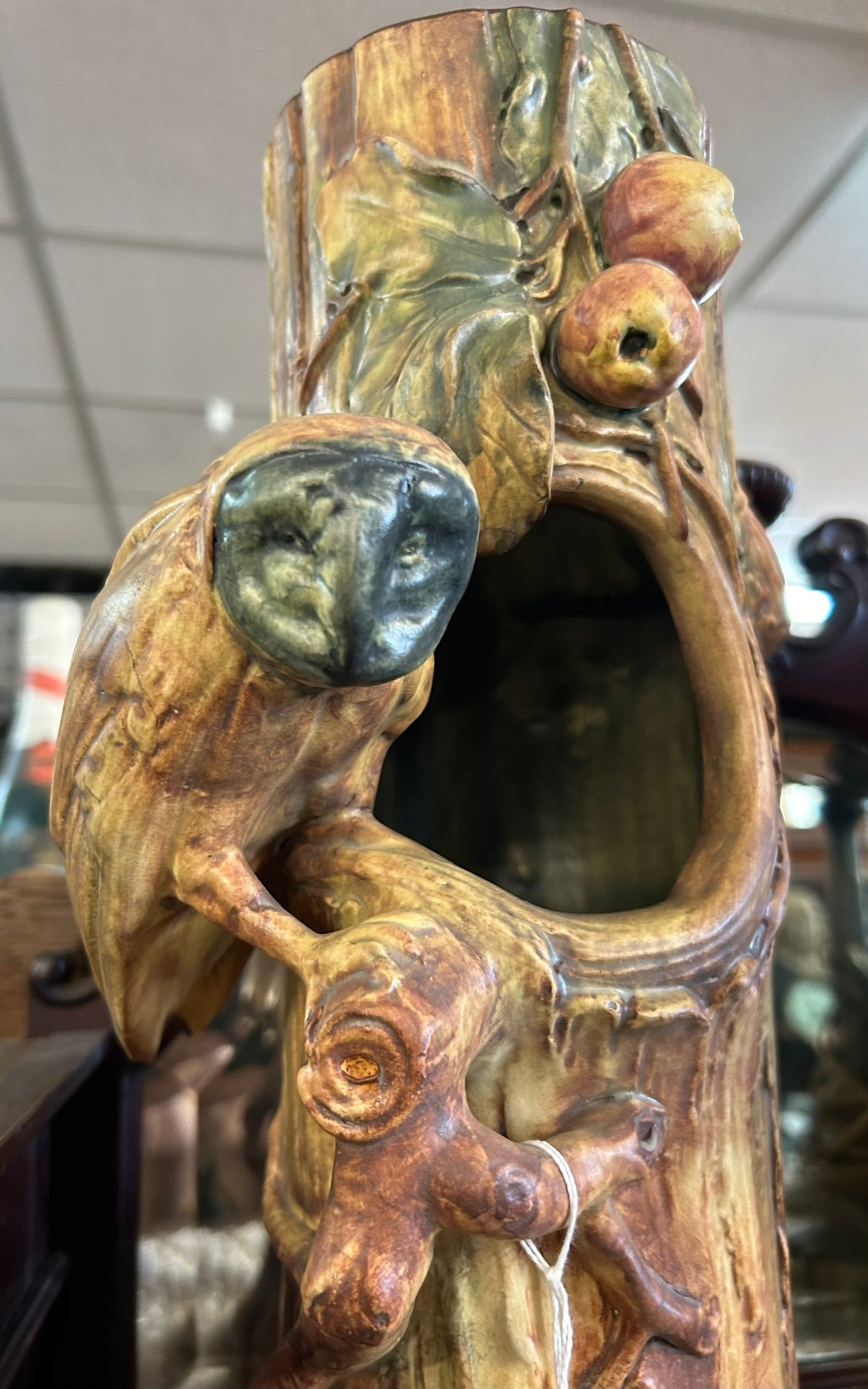 WELLER LARGE OWL POTTERY VASE