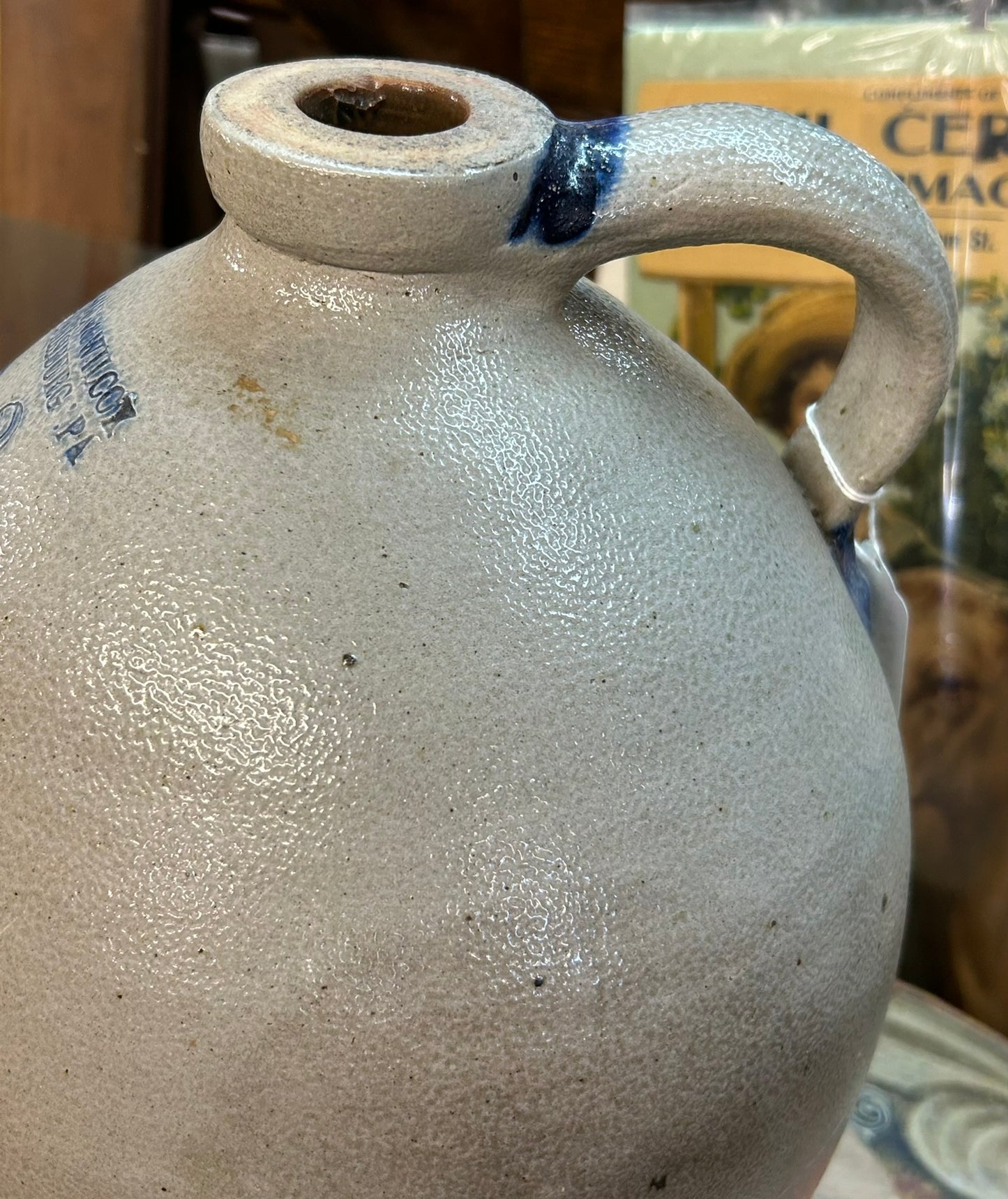 COWDEN WILCOX 1800's PENNSYLVANIA ANTIQUE 2 GALLON JUG
